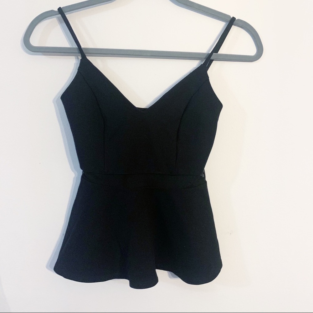 Lulus A line Black Tank with Sheer middle xs
